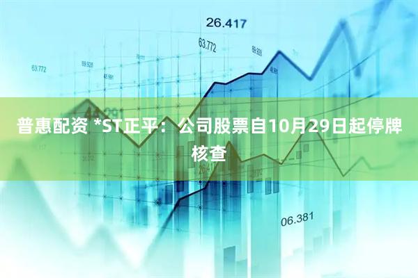 普惠配资 *ST正平:公司股票自10月29日起停牌核查